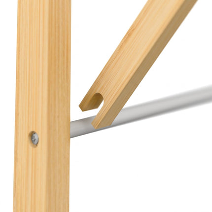 Wandmontierter Wäscheständer aus Bambus und Metall, platzsparendes Design