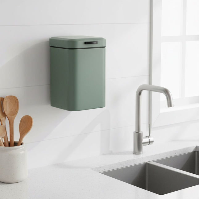 Wall-Mounted Bathroom Bin, 3L, Auto-Close Lid