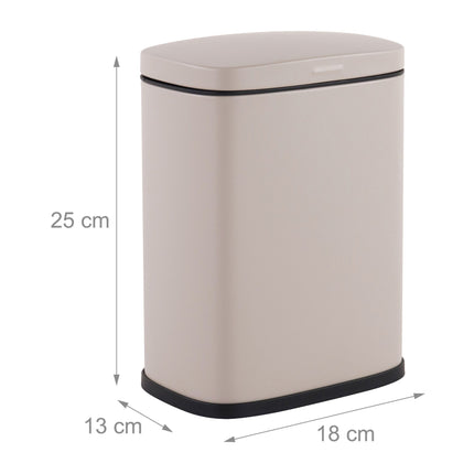 Wandmontierter Badezimmer-Mülleimer, 3 L, mit Soft-Close-Deckel