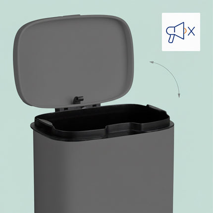 Wandmontierter Badezimmerabfalleimer, 3 l, mit Soft-Close-Deckel