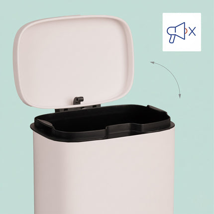 Wandmontierter Badezimmer-Mülleimer, 3 L, mit Soft-Close-Deckel