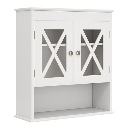 Wandmontierter Badezimmerschrank, verstellbares Regal, weißes MDF
