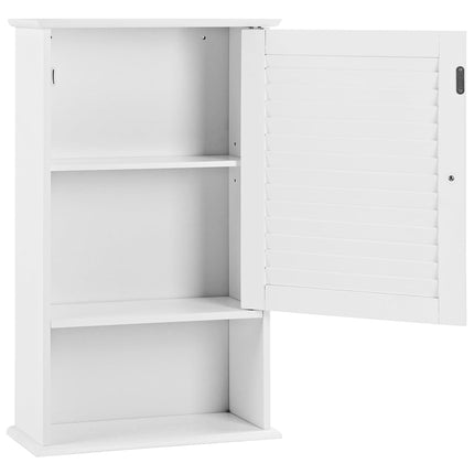 Wall-Mounted Bathroom Cabinet, Adjustable Shelves, White