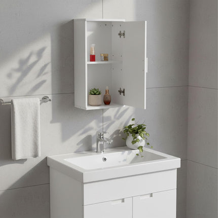 Wand-Badezimmerschrank – schmal, 2 Fächer, verstellbar
