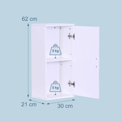 Wand-Badezimmerschrank – schmal, 2 Fächer, verstellbar