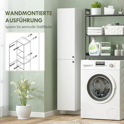 Wandmontierter Badezimmerschrank, weißes MDF, 161 cm