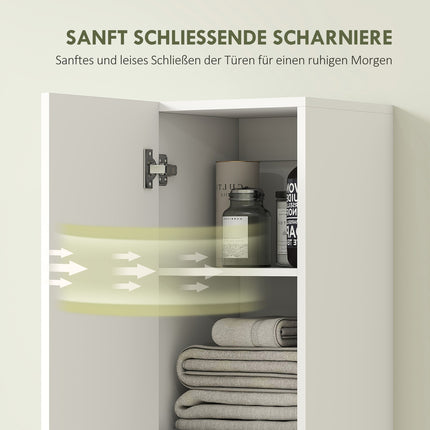 Wandmontierter Badezimmerschrank, weißes MDF, 161 cm