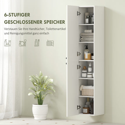 Wandmontierter Badezimmerschrank, weißes MDF, 161 cm