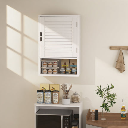 Wandmontierter Badezimmerschrank, weißes MDF, verstellbare Einlegeböden