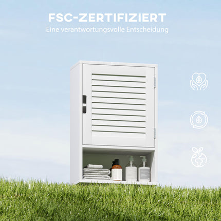 Wandmontierter Badezimmerschrank, weißes MDF, verstellbare Einlegeböden