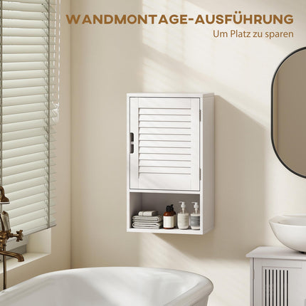 Wandmontierter Badezimmerschrank, weißes MDF, verstellbare Einlegeböden