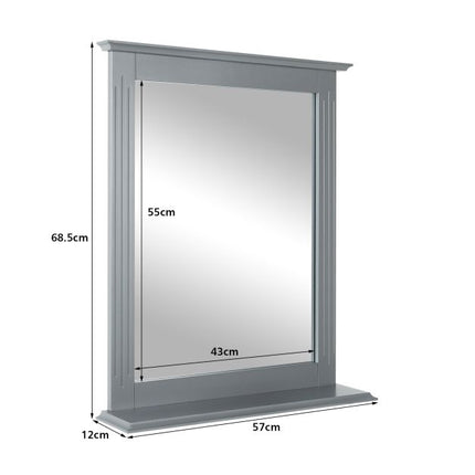 Wandmontierter Badezimmerspiegel mit Ablage, 22,5x27 Zoll
