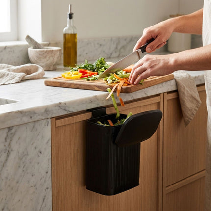 Wall-Mounted Black Waste Bin, 8L Capacity