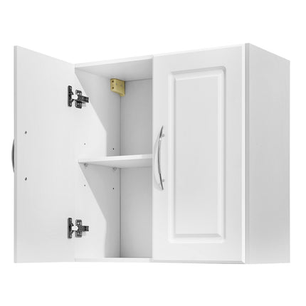 Wall-Mounted Cabinet, 2-Door, Adjustable Shelf, White