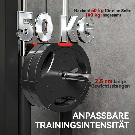 Wandmontierte Kabelzugmaschine, Stahl, Schwarz, Heimfitnessgerät