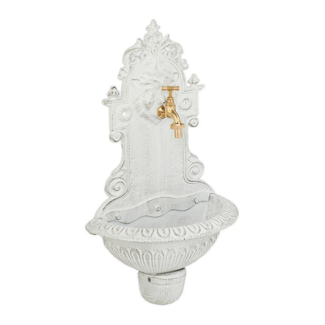 Wandmontierter Gartenbrunnen aus Gusseisen mit Hahn