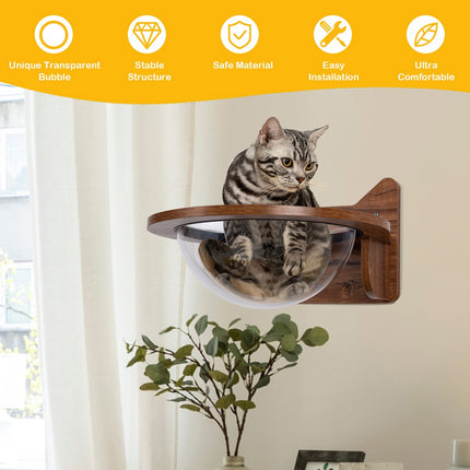 Wandmontiertes Katzenbett mit transparenter Blase, 10 kg