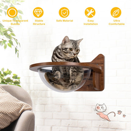 Wandmontiertes Katzenbett mit transparenter Blase, 10 kg