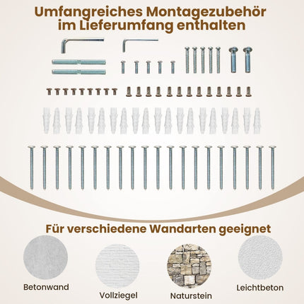 Wandmontiertes Katzen-Kletterset mit Kratzbaum und Hängematte