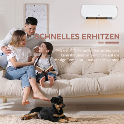 Wall-Mounted Ceramic Heater with Remote, Timer, IPX2