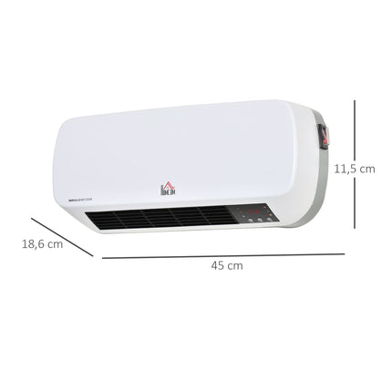 Wall-Mounted Ceramic Heater with Remote, Timer, IPX2