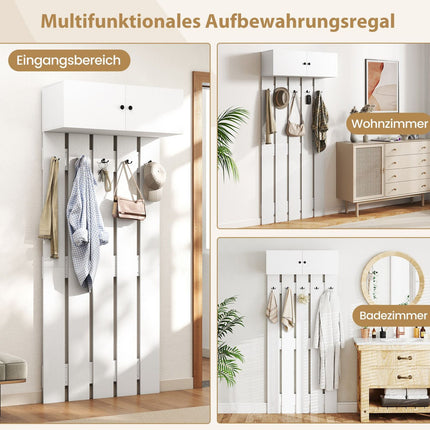 Wandgarderobe mit 5 Haken und Schrank