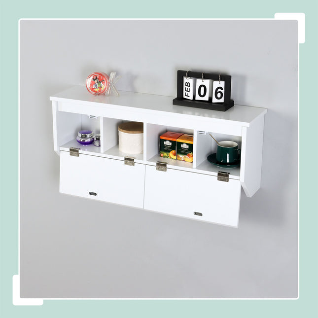 Wall-Mounted Coat Rack with 5 Hooks and Storage Shelf