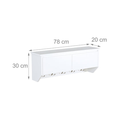 Wandgarderobe mit 5 Haken und Ablage