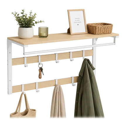 Wandgarderobe mit Ablage, weiß, 80 cm