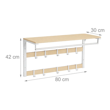 Wandgarderobe mit Ablage, weiß, 80 cm