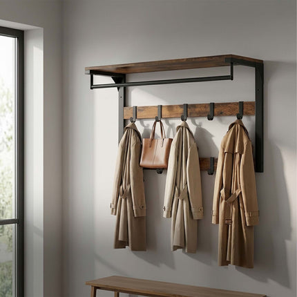 Wandgarderobe mit Ablage, weiß, 80 cm