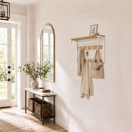 Wandgarderobe mit Ablage, weiß, 80 cm