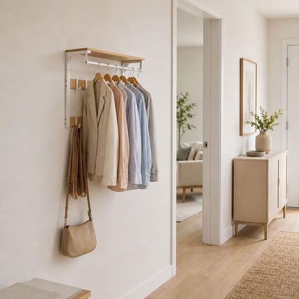 Wandgarderobe mit Ablage, weiß, 80 cm