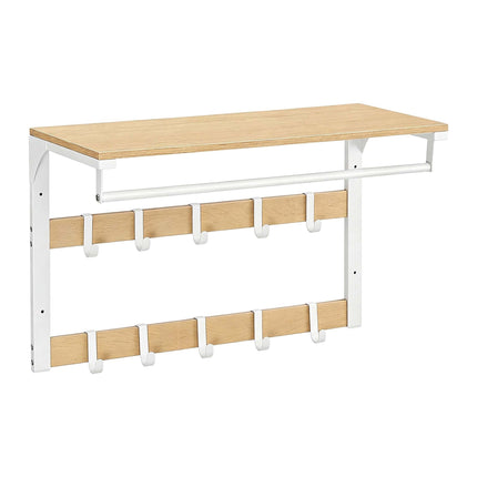 Wandgarderobe mit Ablage, Weißeiche, 65 cm