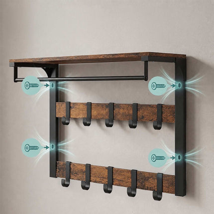 Wandgarderobe mit Ablage, Weißeiche, 65 cm
