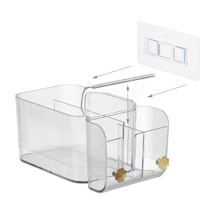 Wall-Mounted Cosmetics Organizer with Hooks