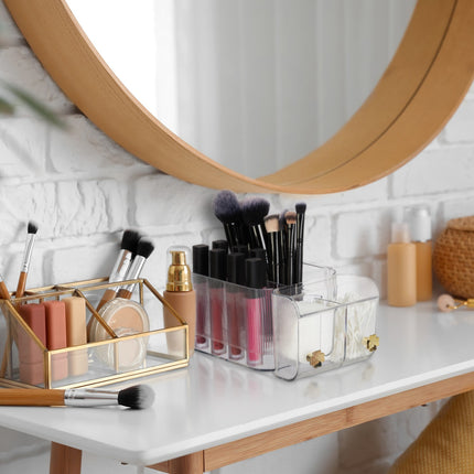 Wall-Mounted Cosmetics Organizer with Hooks