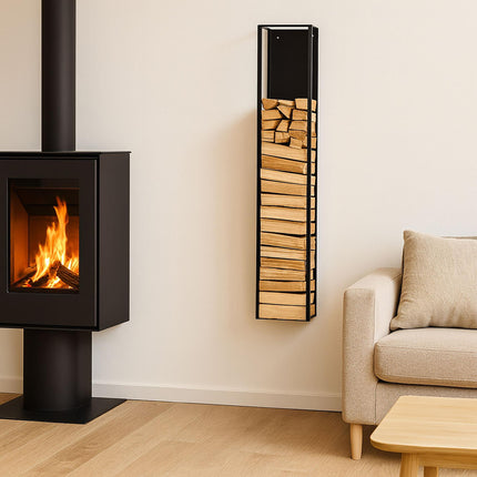 Wall-Mounted Firewood Rack – Indoor Log Storage