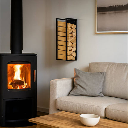 Wall-Mounted Firewood Rack – Indoor Log Storage