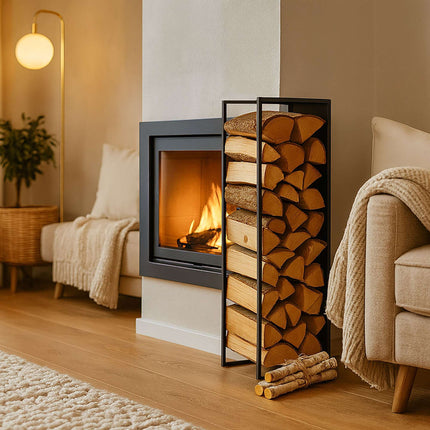 Wall-Mounted Firewood Rack – Indoor Log Storage