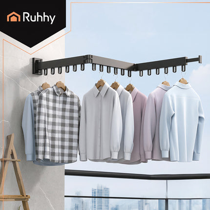 Wall-Mounted Foldable Clothes Dryer, 18 Hooks