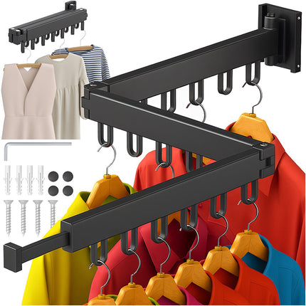 Wall-Mounted Foldable Clothes Dryer, 18 Hooks