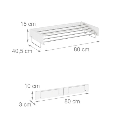 Wall-Mounted Foldable Clothes Drying Rack with Towel Rails