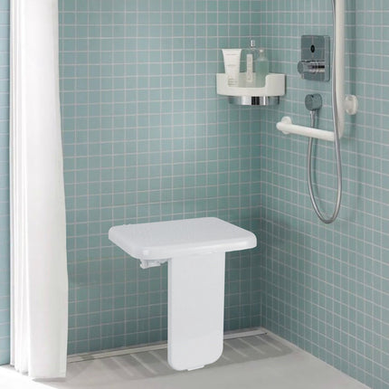 Wall-Mounted Folding ABS Shower Seat, 440 Lb Capacity