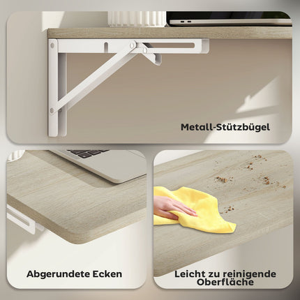 Wandmontierter Klapptisch, 60x40 cm, Eiche-Finish