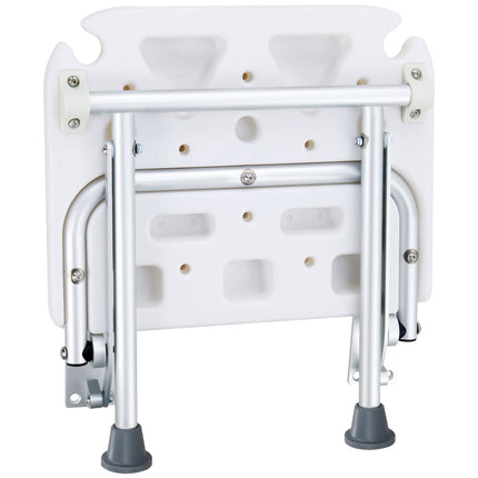 Wall-Mounted Folding Shower Seat, 16 in, 500 lb