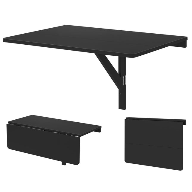 Wandklapptisch, platzsparend, Küchentisch, klappbarer Wandtisch, 80 x 60 cm, Schwarz