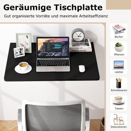 Wandklapptisch, platzsparend, Küchentisch, klappbarer Wandtisch, 80 x 60 cm, Schwarz