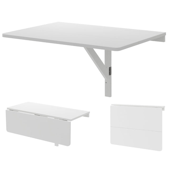 Wandklapptisch, platzsparender Küchentisch, klappbarer Wandtisch, 80 x 60 cm, Weiß