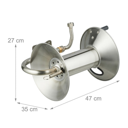 Wall-Mounted Garden Hose Reel with Crank Handle